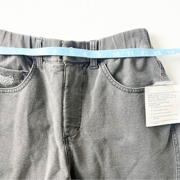 NWT Dream Jeannes by Quacker Factory Women Gray Elastic Waist Gem Heart XXS - Picture 7 of 9